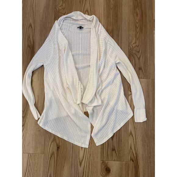 Talbots Draped Cardigan Cream Womens Medium Open Front - Picture 2 of 5